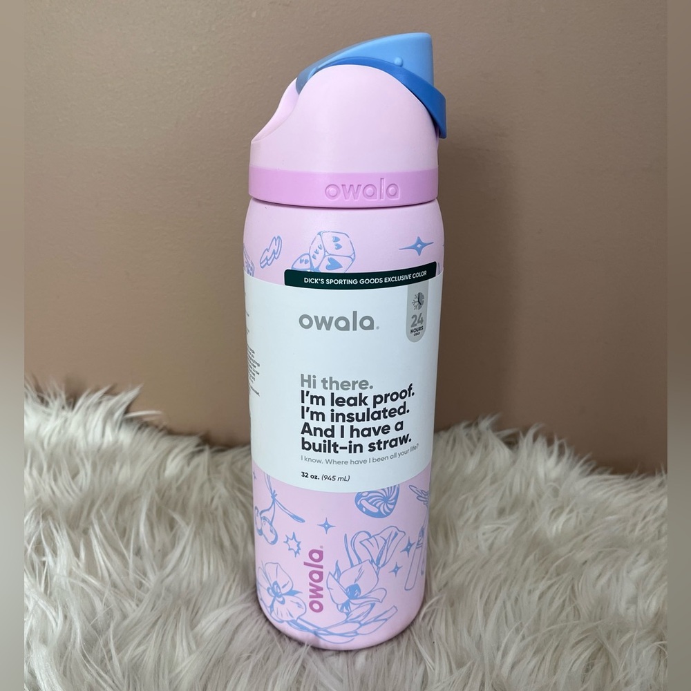 {Owala} FreeSip Stainless Steel Water Bottle 32 oz. - Shot to the Heart - NWT